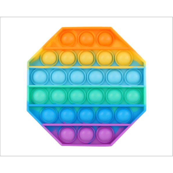 [TOKO BEST SHOP]Ready Stock mainan pop it murah popit Pop Its Square rainbow multicolor Fidget Toy Push bubble Pengh-OCTAGON RAINBOW