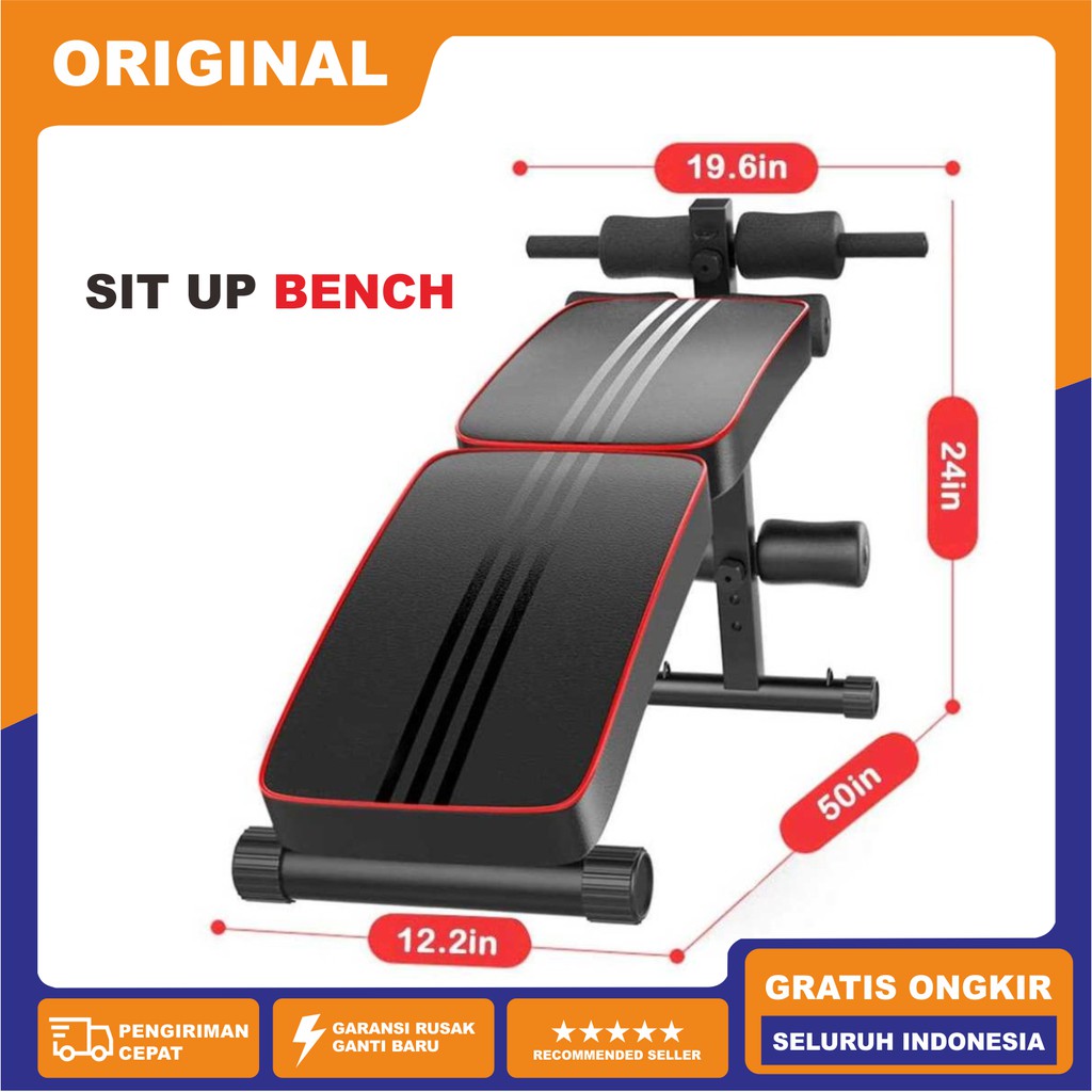 Alat kursi fitnes Gym olahraga sit up portable bench press 2 in 1 Papan Situp adjustable