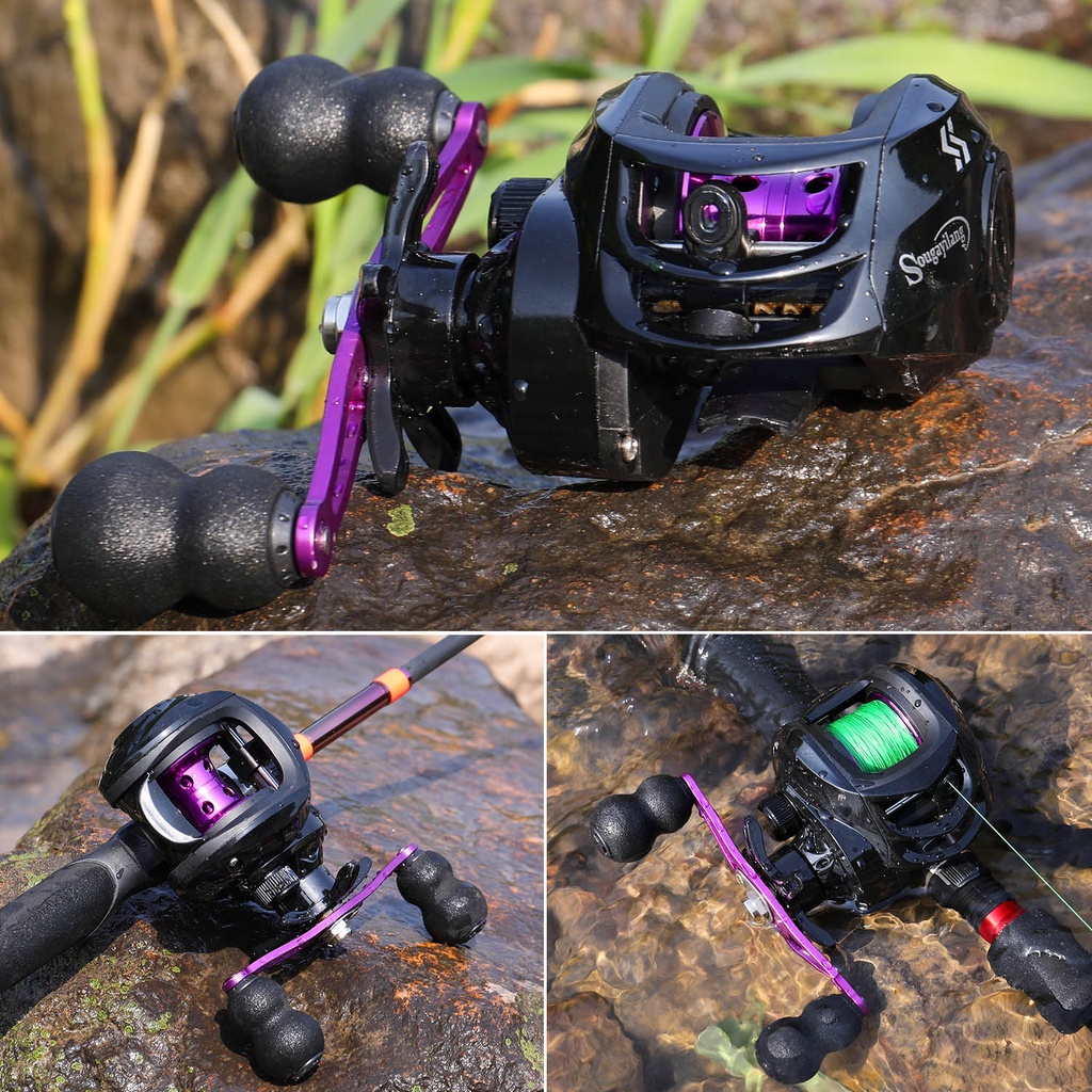 Sougayilang Gaya Baru Baitcasting Fishing Reel Pancing 18 + 1BB 7.2: 1 Rasio Gear Fishing Reel dengan EVA Handle Rill Pancing untuk Memancing Air Tawar