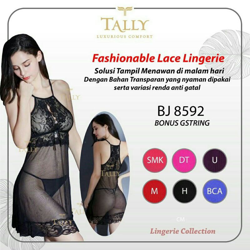 Lingerie Baju Tidur Tally BJ 8592 Free Size Tally  Lingerie Collection