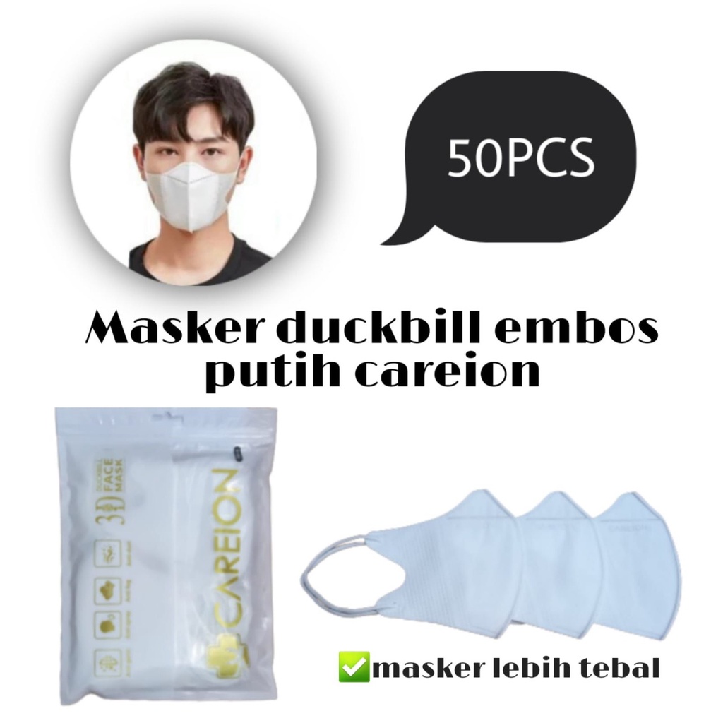 Masker Duckbill Careion Putih 50pcs