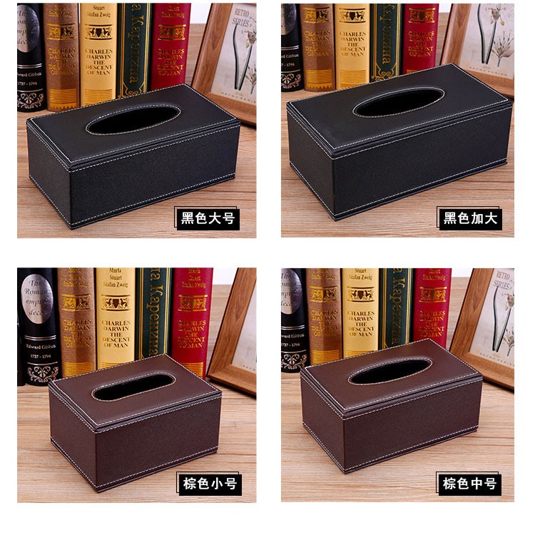 Kotak Tisu Premium Kulit Tissue Box - ZJ006 - Black