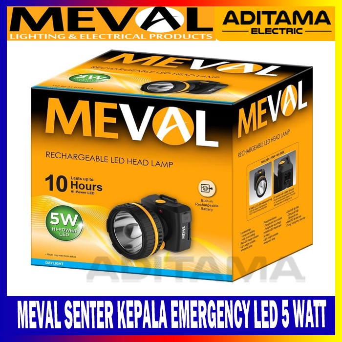 MEVAL SENTER KEPALA EMERGENCY LED 5 WATT / MEVAL HEAD LAMP 5WATT PUTIH
