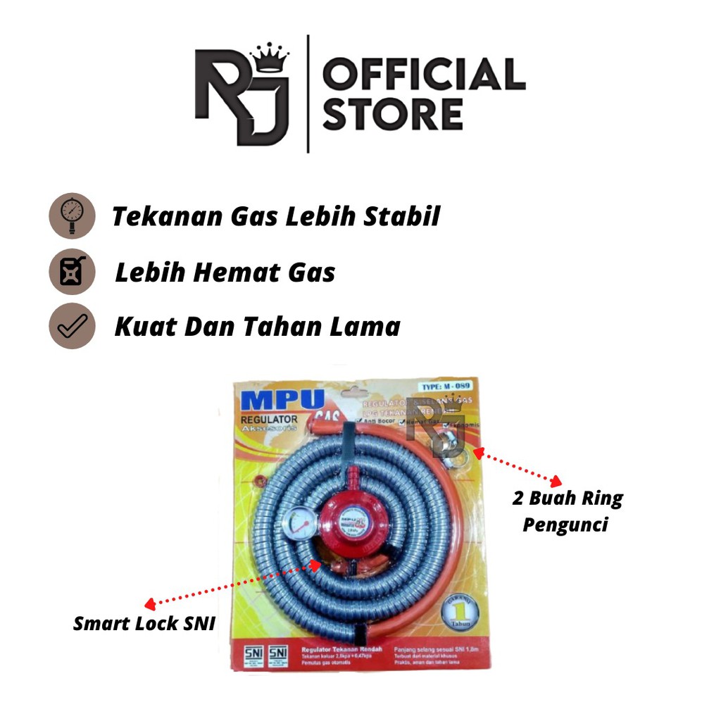 SELANG REGULATOR SMART LOCK SNI / REGULATOR KOMPOR GAS SNI / SELANG REGULATOR SNI WELHOME