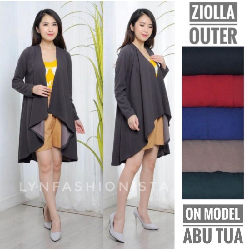 (BB MAX 65 KG)LONG OUTER WANITA/CARDI PANJANG POLOS/ZIOLLA