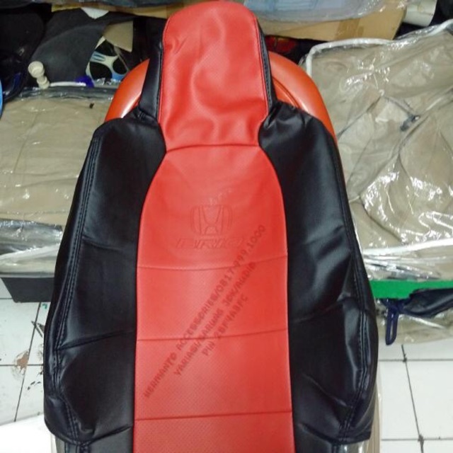sarung jok brio merah hitam VARIASI - BERKAT MOTOR