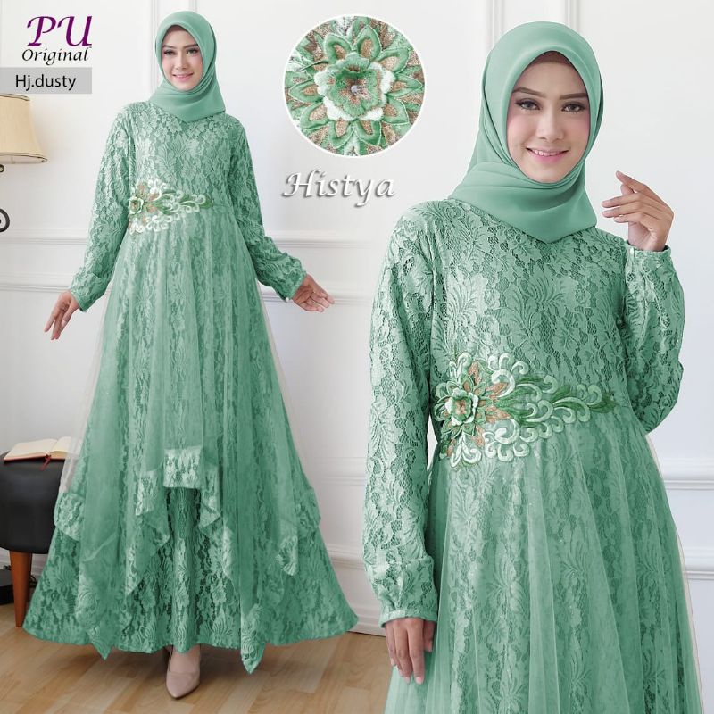 Histya Gamis Pesta Brukat Mewah Histya Gamis Pesta Muslimah