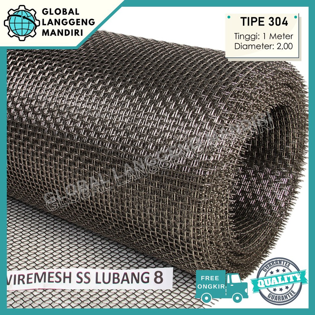 WIRE MESH LUBANG 8 (304) 1MX1M/ WIREMESH CACING 8MM JAPAN QUALITY