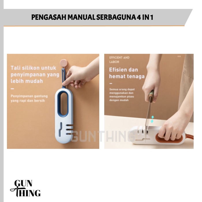 Alat Pengasah Manual Pisau Gunting - 4 in 1 Premium Modern - 4 Sections Sharpener