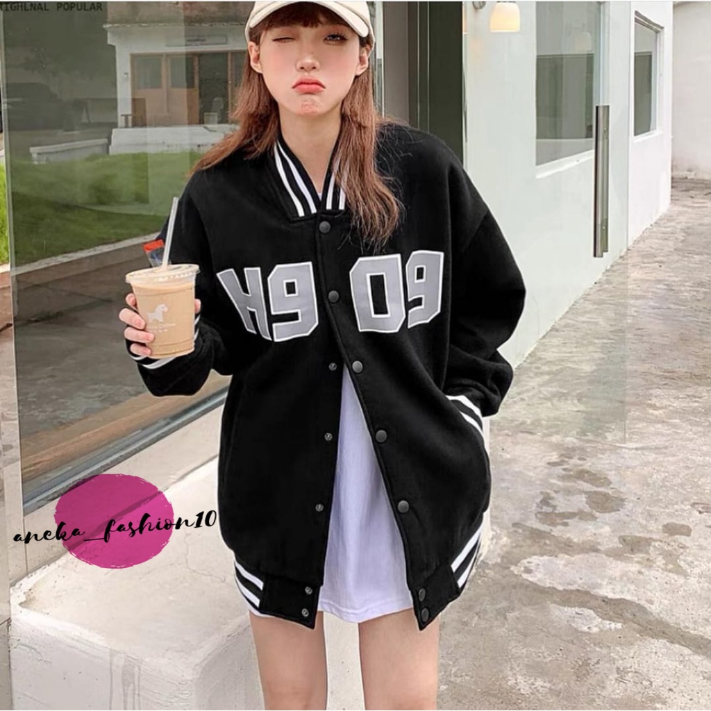 H909 BASEBALL JAKET OVERSIZE WANITA / JAKET VARSITY OVERSIZE / JAKET BASEBALL