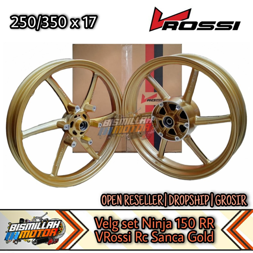 VELG BINTANG SET NINJA 150 RR VROSSI RC SANCA 250/300 RING 17 GOLD COPY RCB