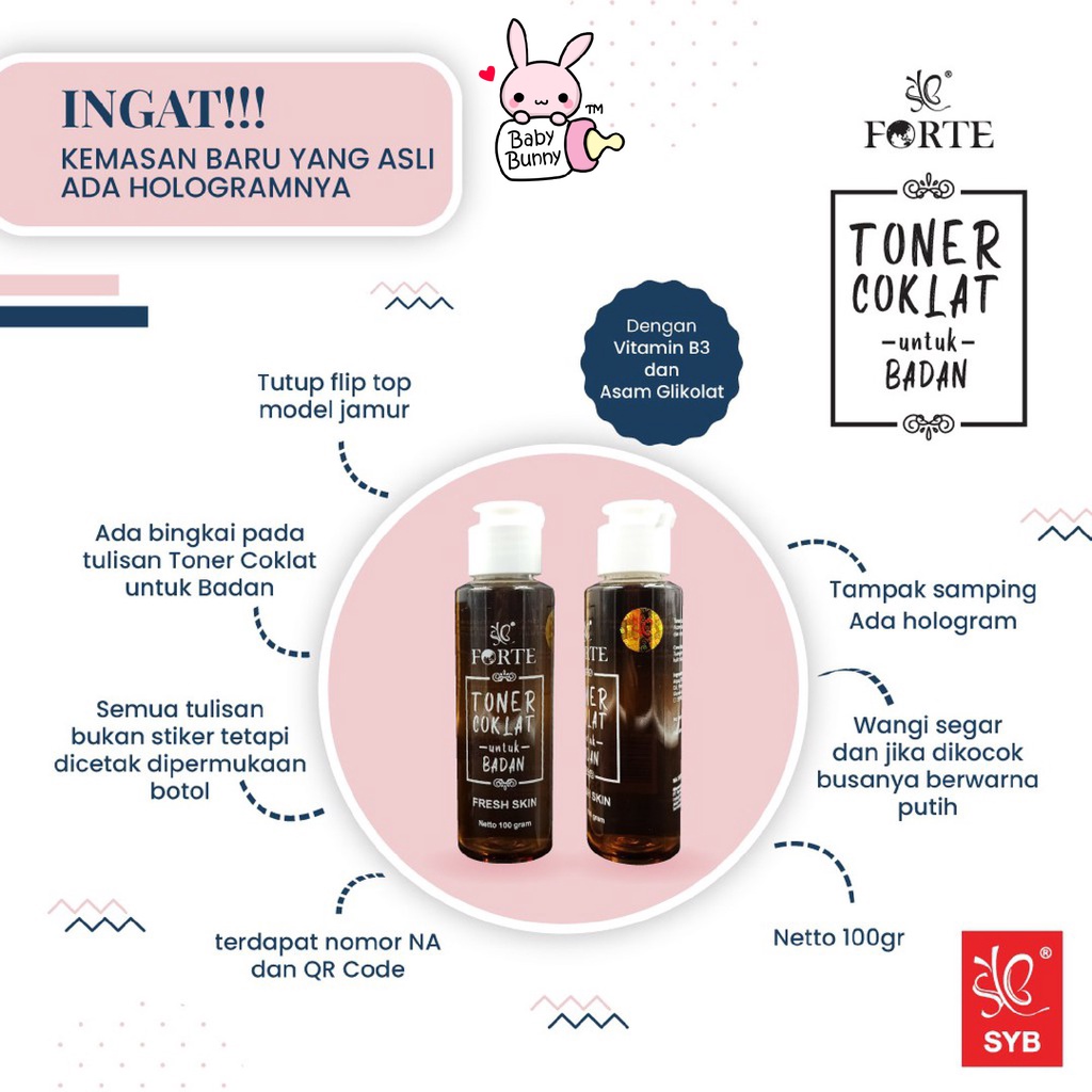 ❤ BELIA ❤ SYB Toner Badan Red Jelly | Toner Coklat 100ml | AHA SKINBOOST BODY TONER | Toner Wajah Putih | Toner Tubuh (✔BPOM)