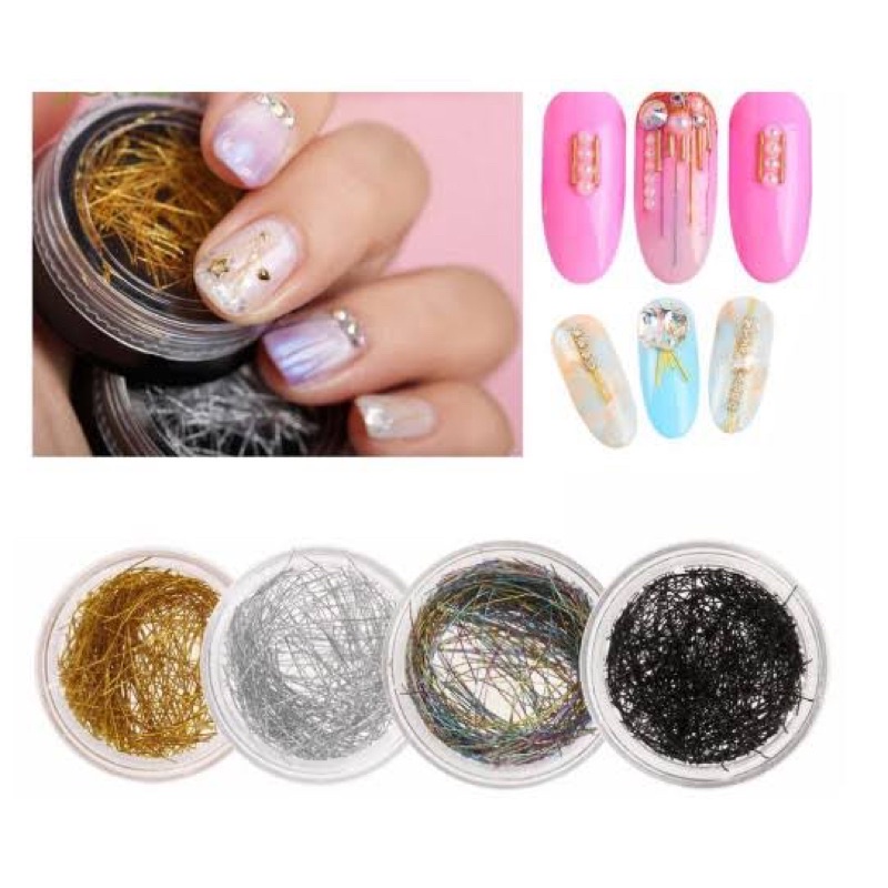 Nail string kawat nailart hiasan benang kuku nail acc aksesoris benang Produk Good Quality