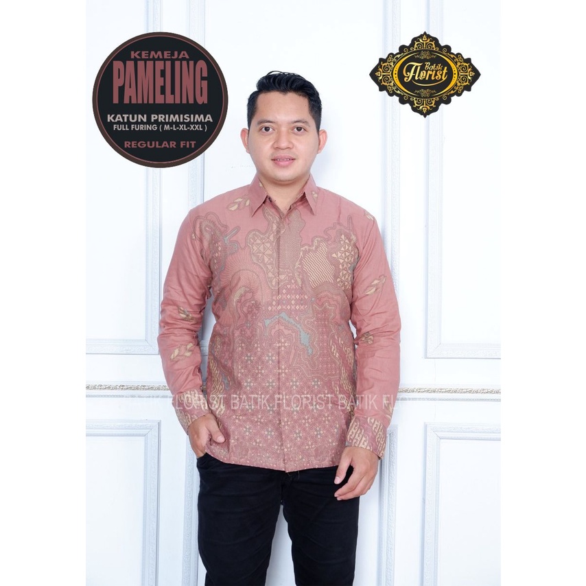 baju batik pria lengan panjang PINK DUSTY KEUNGGUAN SOF ORIGINAL PREMIUM KEKINIAN BATIK SOLO MURAH