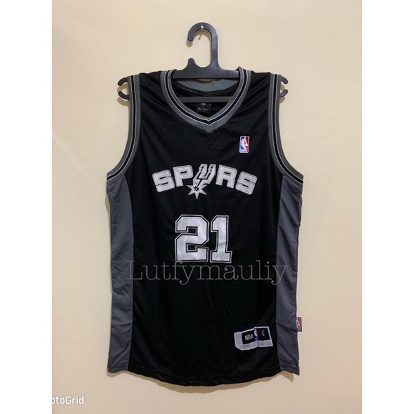 Jersey Basket Nba San Antonio Spurs Tim Duncan Grade Original Bordir