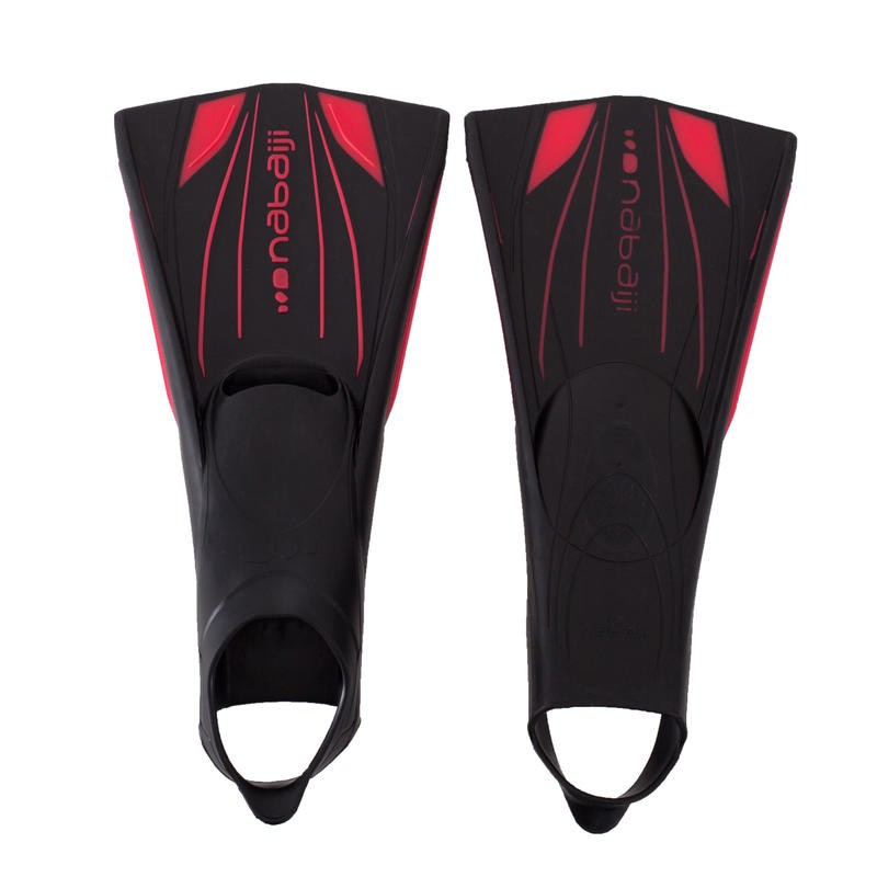Decathlon NABAIJI Fins Renang Panjang Kaku Top Fins 900 Hitam/Merah - 8548095