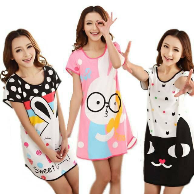 WJ184 Baju Tidur Karakter Daster Motif Lucu