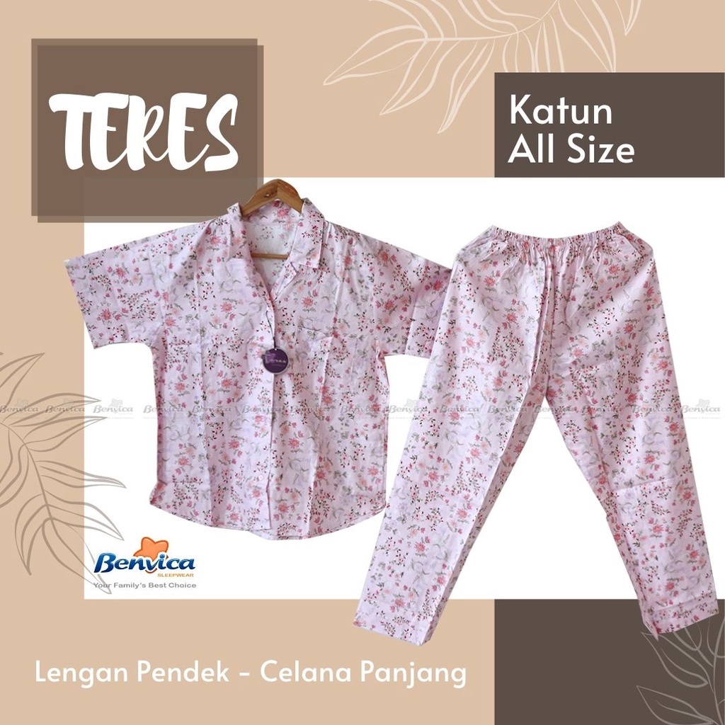 BAJU TIDUR DEWASA CELANA PANJANG KATUN JEPANG TERES ALL SIZE ADEM BANYAK MOTIF - C