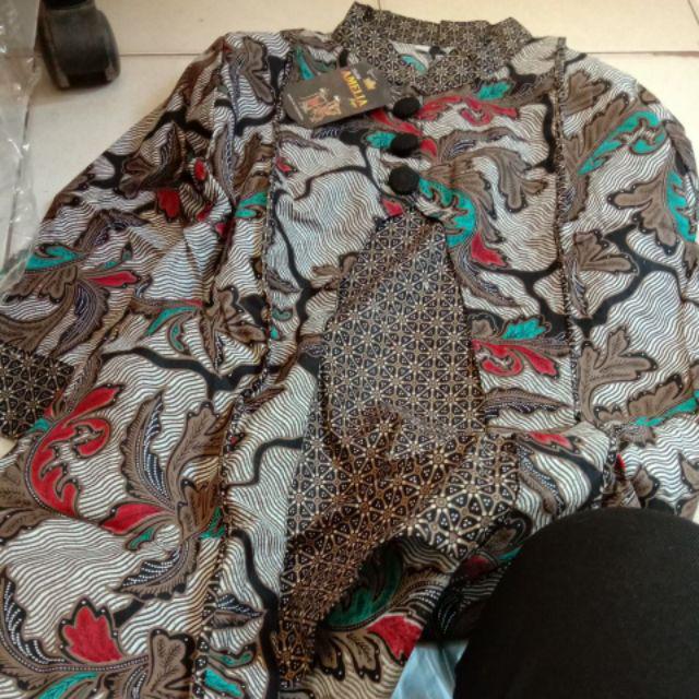 Batik Wanita Jumbo Blus Davina Lawasan Daun #2 Katun Modern Cewek Premium Motif High Quality