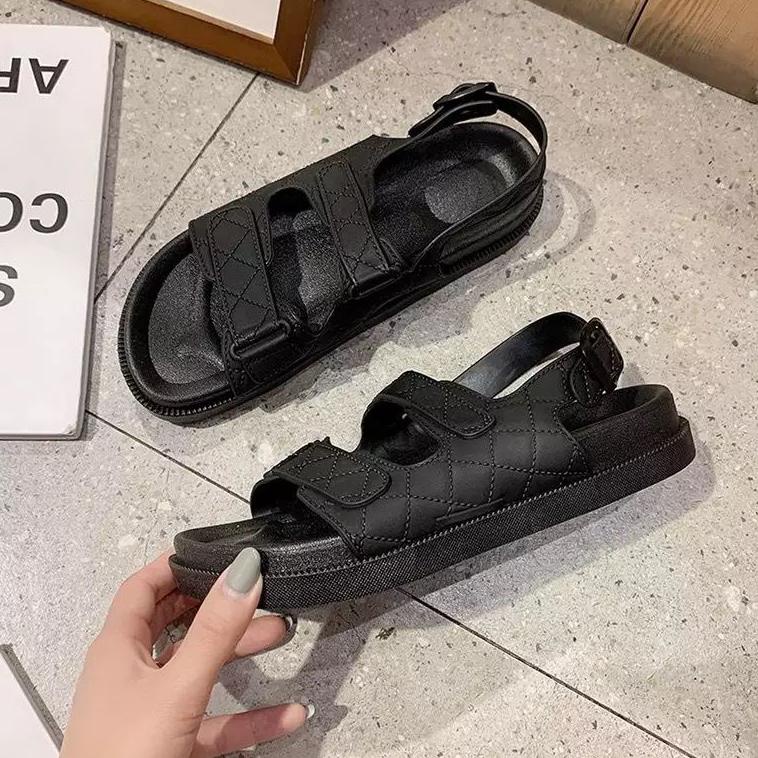 Sandal Wanita Jelly Tali Import ALGEA / Sendal Flat 1604 ▫ SKY.20Au22w