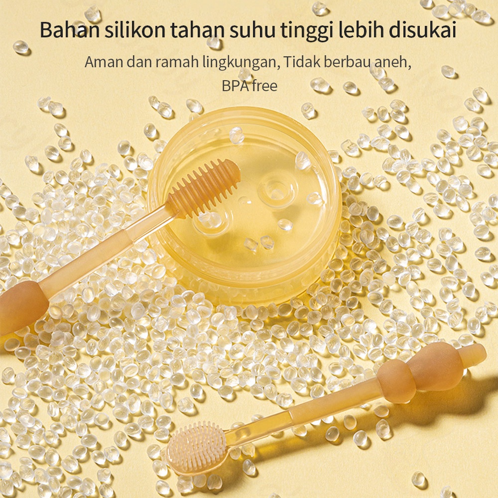 Ivorybaby Sikat gigi bayi nano Silicone 2 in 1 pembersih lidah bayi BPA free