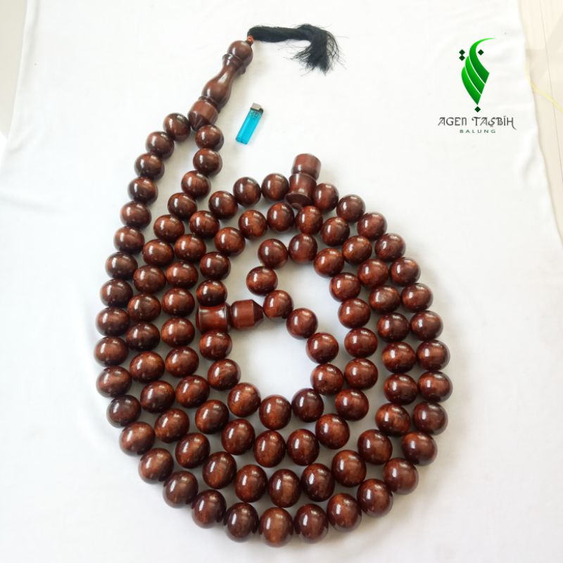 Tasbih 99 Butir Jumbo Super Size 50mm Kayu Wali Kukun, , Tasbjh Muslim, Tasbih 99 Butir, Tasbih Raksasa