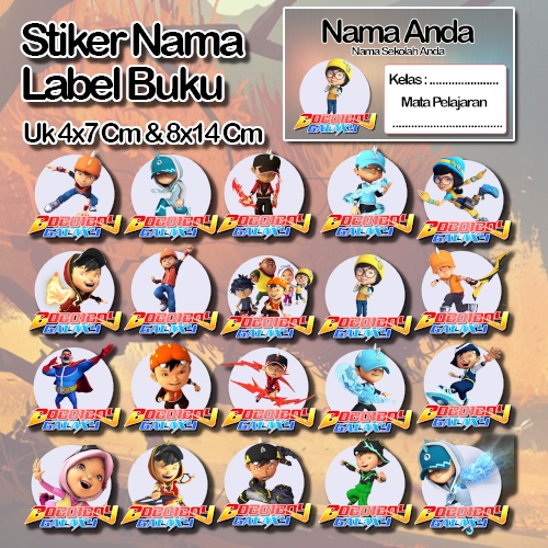 

Stiker Label Buku boboiboy boboi Kartun gopal ling yaya animasi anak peng Karakter Lucu Custom Lebel Nama cromo murah 20 Varian berbeda Sticker Pelajaran Mapel buku anak sekolah No 2