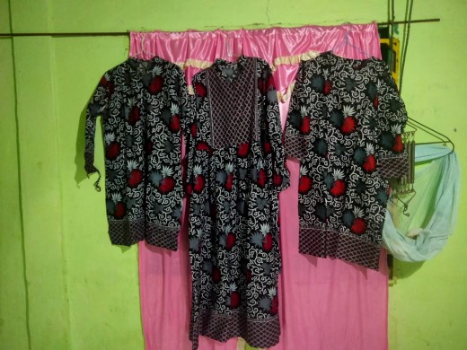 Batik Couple Keluarga Sania Ruffle Ori Ndoro Jowi Dnt Motif Kembang Langit