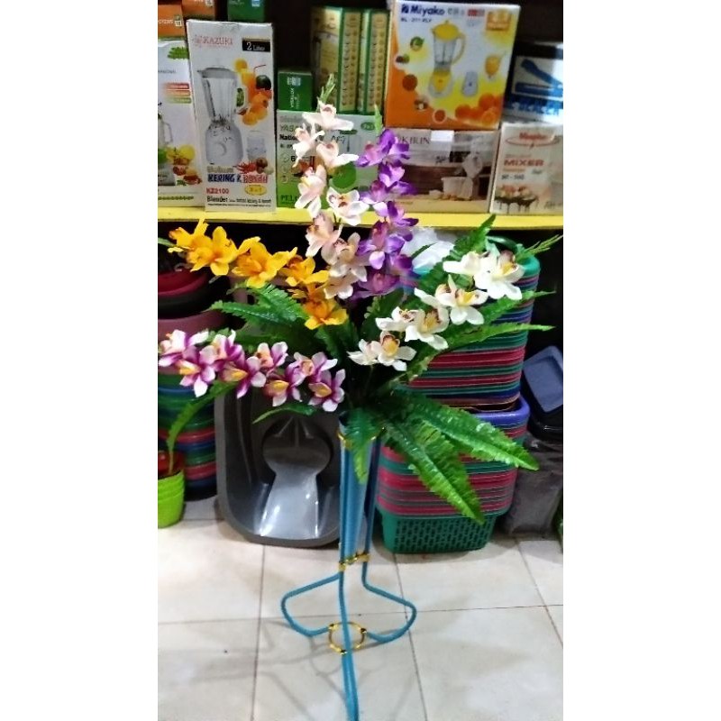 bunga  anggrek sudut +pot 1set 135cm