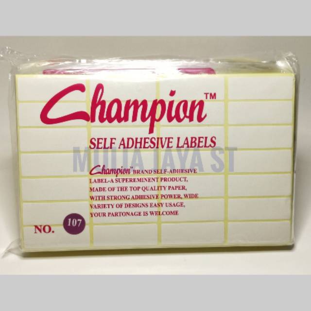 

Label Champion 107 / label harga