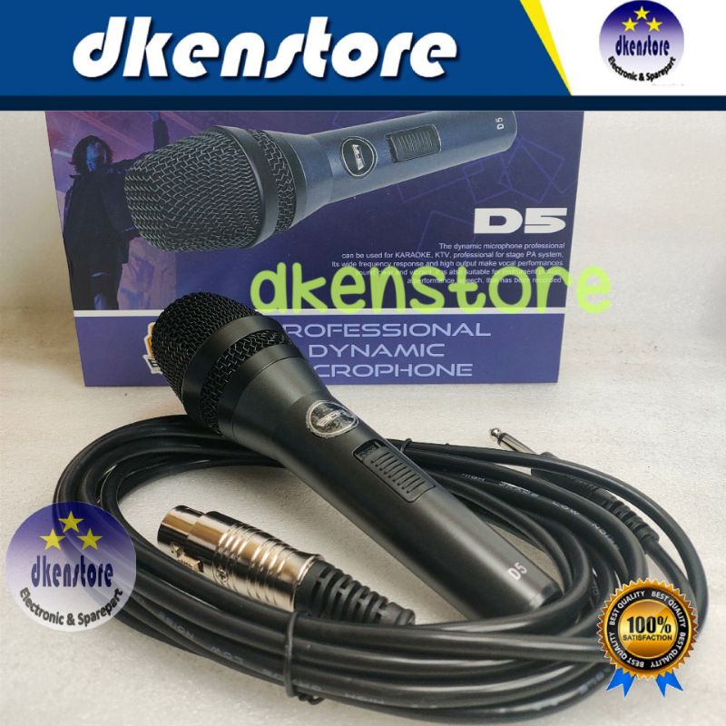 PROFESSIONAL DYNAMIC MICROPHONE MIC CABLE BMA D5 Mik Gendang