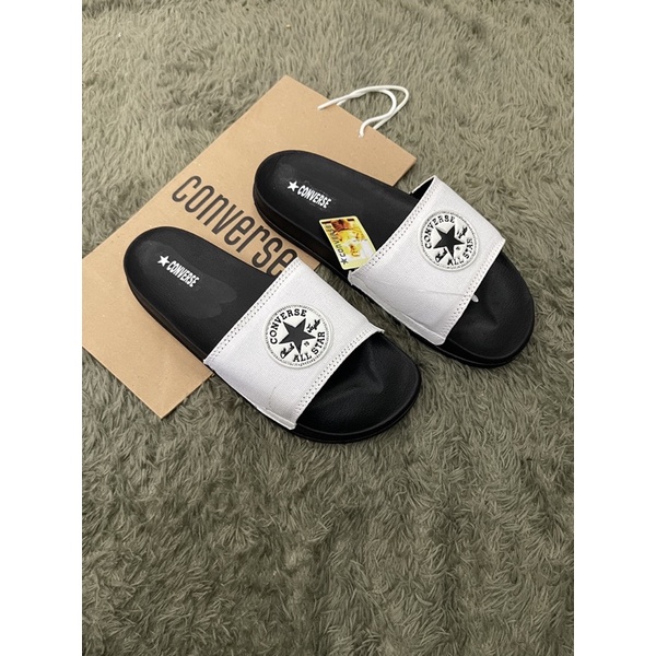 SANDAL PRIA WANITA SLOP|SLIDE CONVERSE BLACK WHITE FREE PAPERBACK