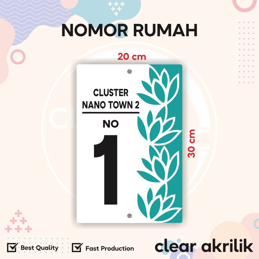 Nomor RUmah Akrilik / Papan Nomor / Nomor Rumah Akrilik type 41