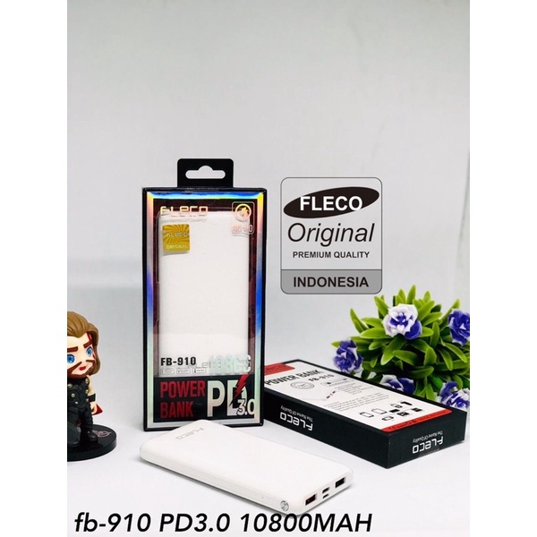 FLASH SALE POWERBANK FLECO FB910 10800mAh FAST CHARGING PD3.0 2USB OUT PUT PROMO SEN