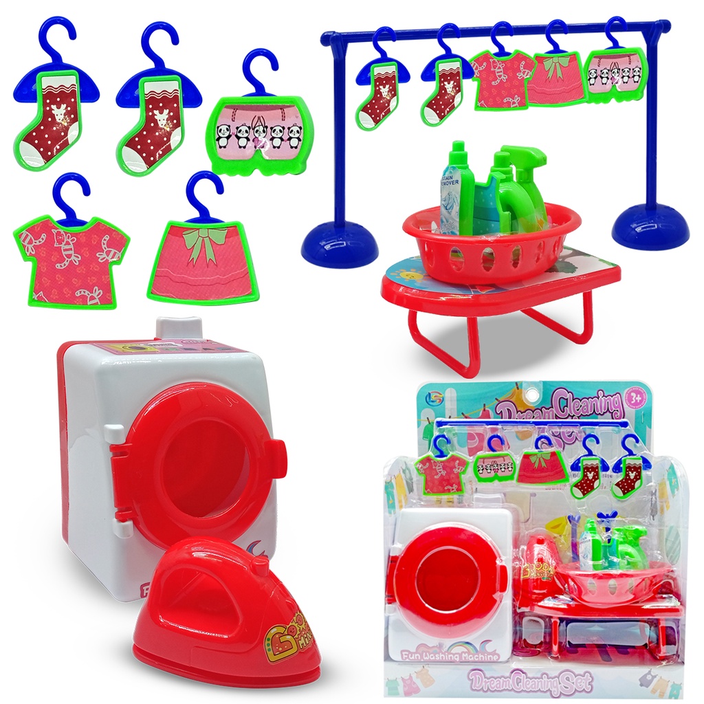 Washing Machine Toy Mainan Laundry Set Setrika Iron Toys - Mesin Cuci Anak Perempuan Cewek OCT2519