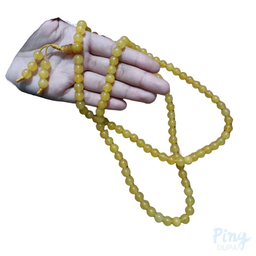 Mala Tasbih Yellow Crystal Import Untuk Berdoa Panjang 43cm