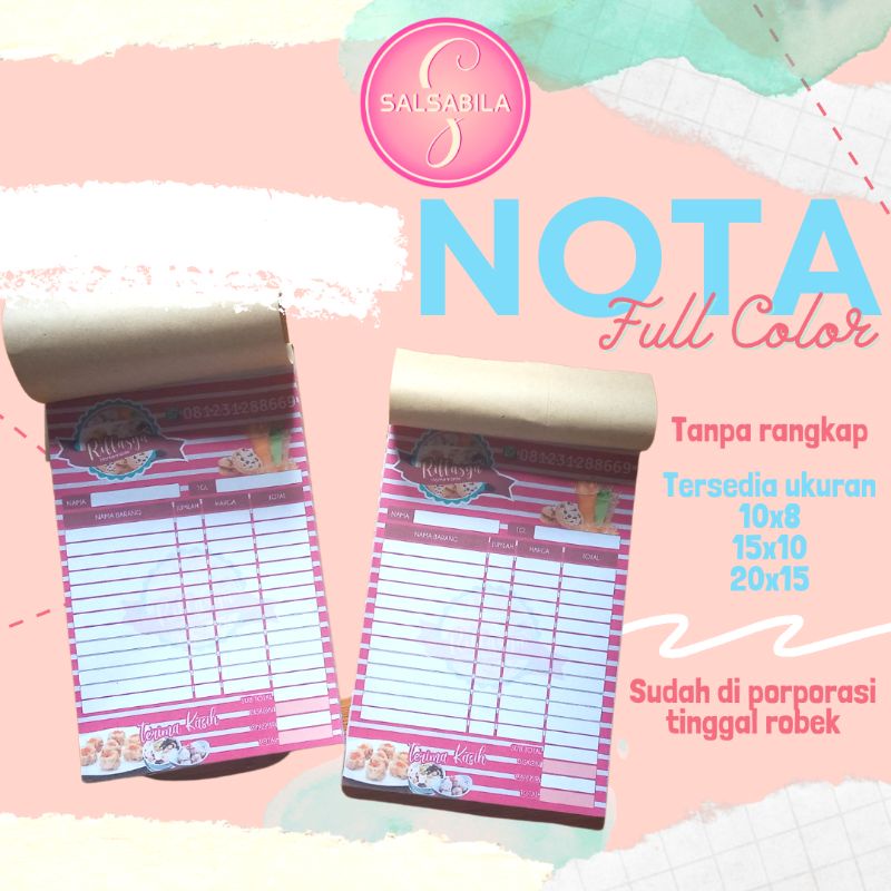 

NOTA FULL COLOR / NOTA online shop Kwitansi