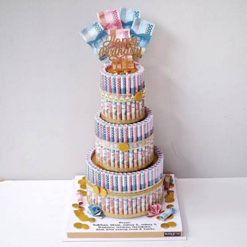 kue ulang tahun uang