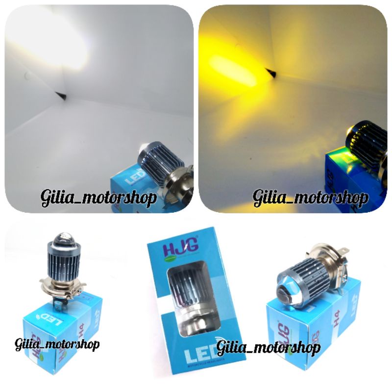 Lampu Depan Sepeda Motor H4 LED Laser  HI /LOO 18W Lampu Bohlam Depan Led H4 Hi Low 18 watt 2 warna