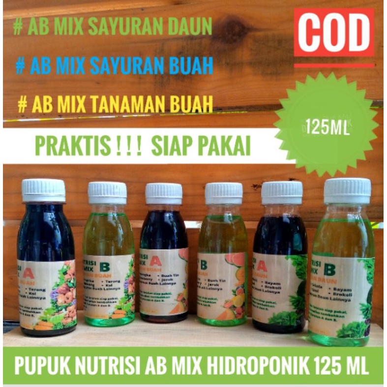 NUTRISI AB MIX SAYURAN DAUN SAYURAN BUAH TANAMAN BUAH SIAP PAKAI 125ML