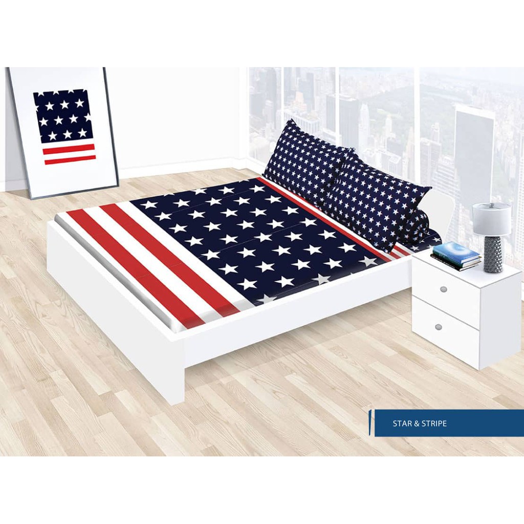 Sprei California New Star & Stripe 160x200