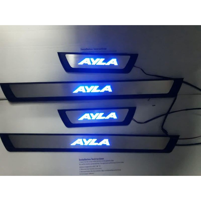 SHILL SILL PLATE SILLPLATE DOOR SAMPING MOBIL DAIHATSU AYLA 2014 2015 2016 2017 2018 LED