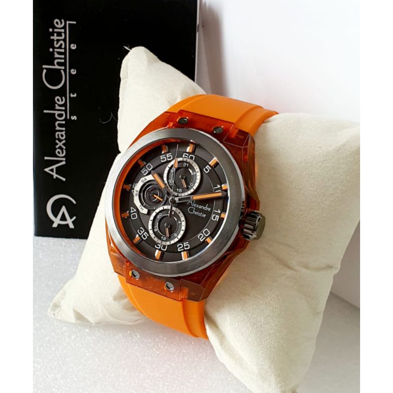 JAM TANGAN ALEXANDRE CHRISTIE 6546 RUBBER ORIGINAL