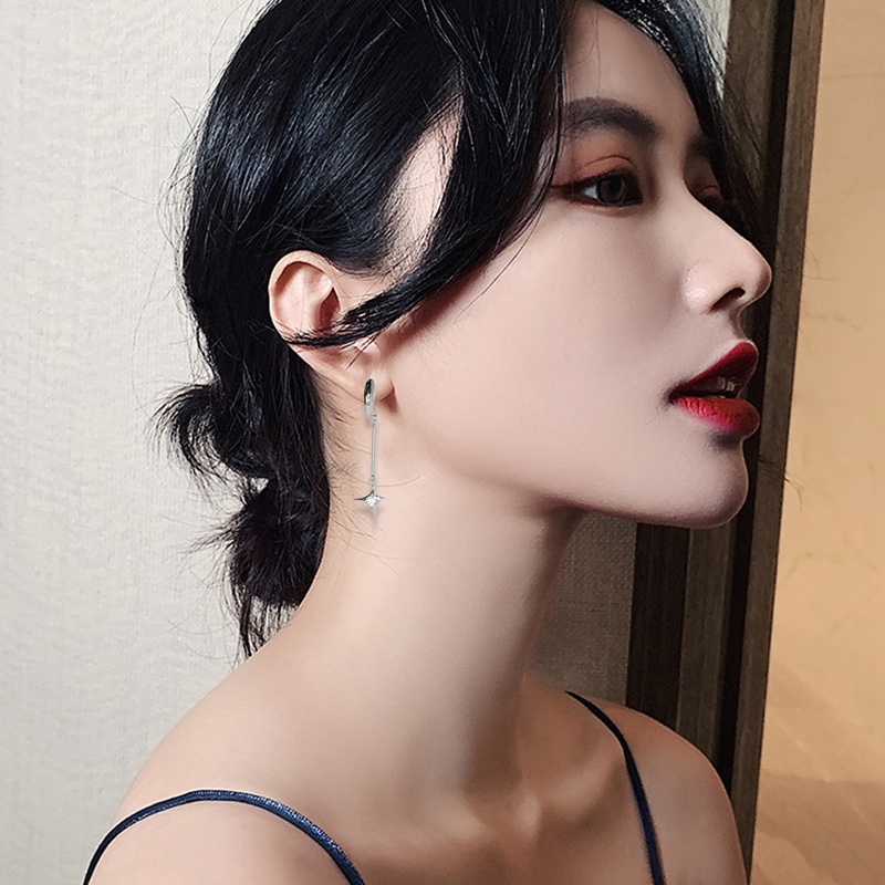 Fancyqube Anting Tusuk Sterling Silver 925 Desain Bintang Hias Zircon Aaa Untuk Wanita