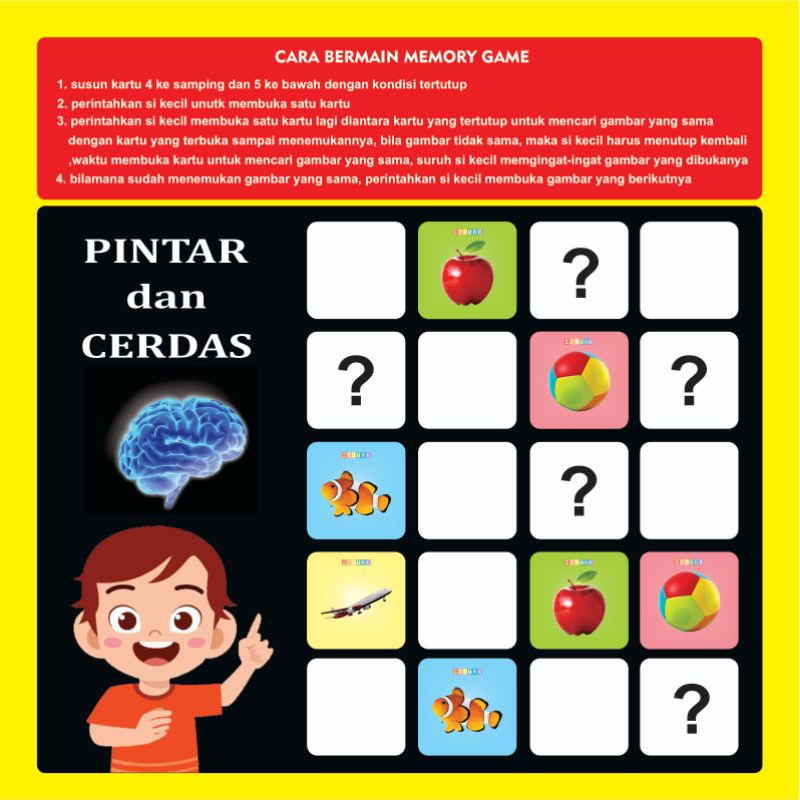 Flashcard Memory Game Kartu Daya Ingat Matching Game Flash Card Bayi Anak