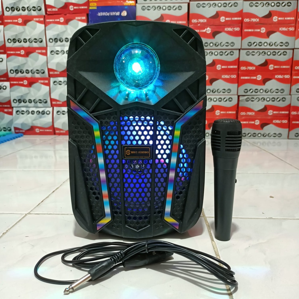 Speaker Bluetooth KMS 6.5 Inch QS 2602 Plus Mic Karaoke &amp; Remote