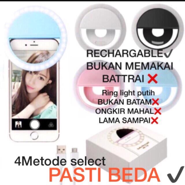 Ring Light selfie LED  Lampu Ring Light Lampu selfie bulat untuk kamera HP flash charm eyes cincin 4WARNA