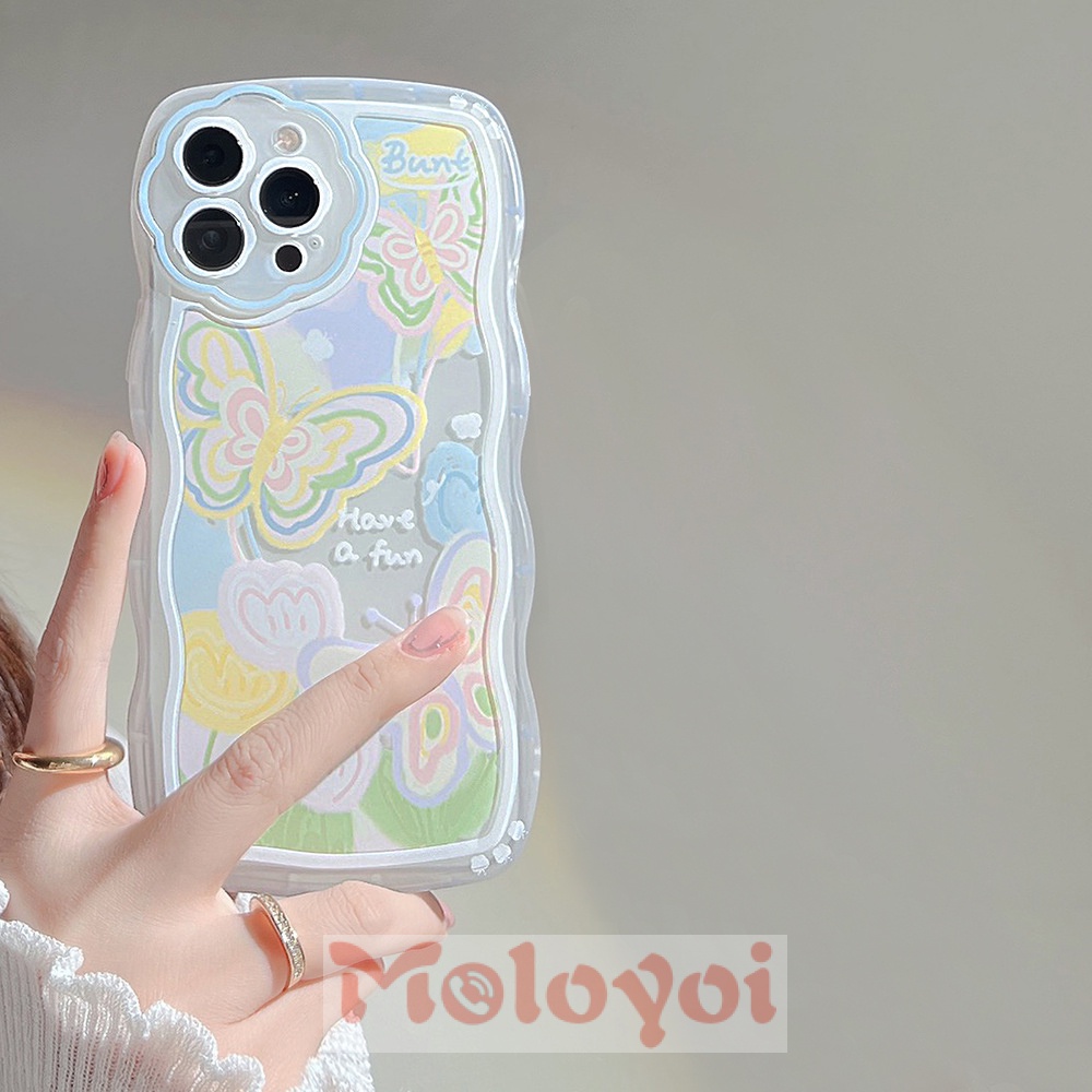 Soft Case Motif Bunga Butterfly Untuk IPhone XR 7 8 Plus 11 13 12 Pro MAX 7 Plus X 6 6s Plus XS MAX 8 Plus SE 2020