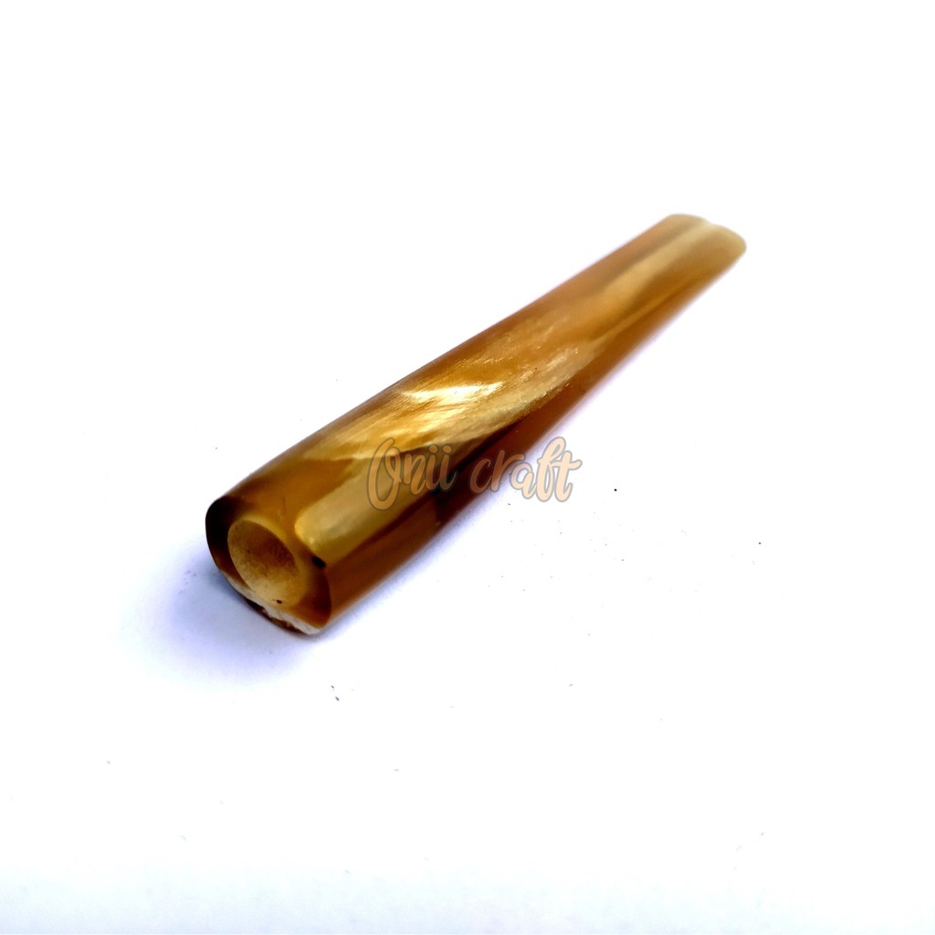 Pipa rokok tanduk bule 8,5cm lurus handmade tanduk kerbau original
