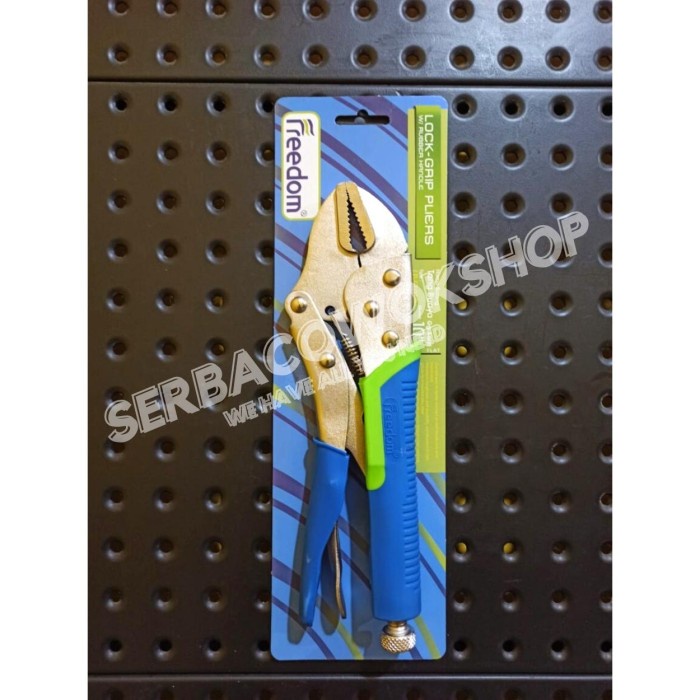 FREEDOM Tang Buaya Gagang Karet Curve - Straight 10 Inch Locking Plier - Bengkok